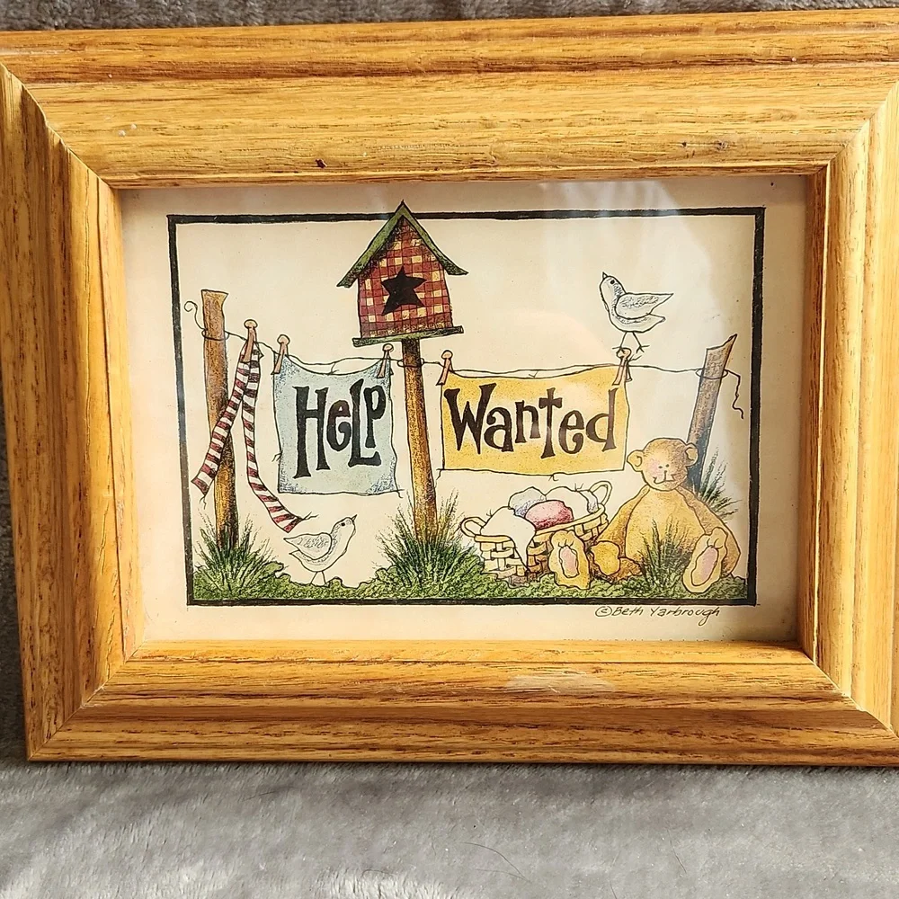 Rustic Wooden Framed Home/Laundry Room Accent Set